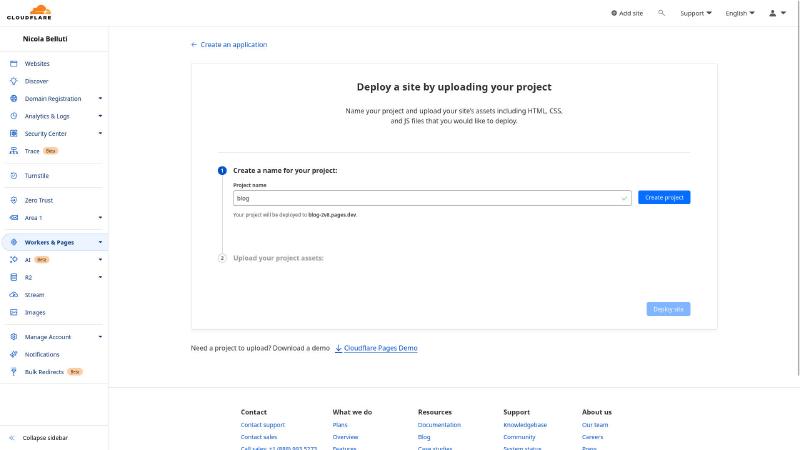 This is where you enter the project name